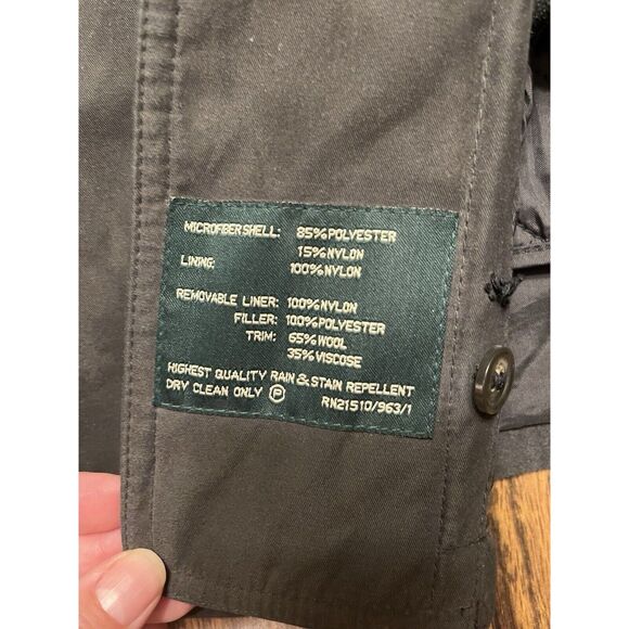 Lauren RALPH LAUREN Barn Trench Jacket Utility Walking Coat Black Men's L - Picture 6 of 14
